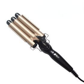 Hair Curler Triple Barrels Ceramic Hair Curling Iron Professional Hair Waver Tongs Styler Tools for All Hair Types (Color: 20mm-gold)