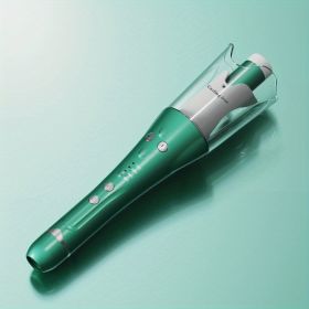 Automatic Curling Stick Negative Ion Perm Big Wave Big Curly Bangs Small Splint Hair Curler Portable Curling Rotating Wand (Color: Green)