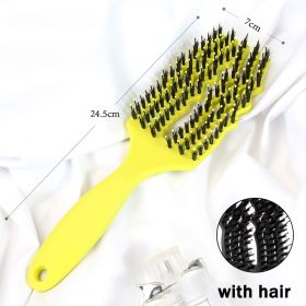 Nieuwe Haar Kam Detangling Hair Borstel Thuis Ontwarren Luizen Massage Kam Vrouwen Professionele Kapsalon (Color: Yellow with hair)