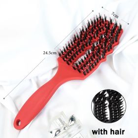 Nieuwe Haar Kam Detangling Hair Borstel Thuis Ontwarren Luizen Massage Kam Vrouwen Professionele Kapsalon (Color: Red with hair)