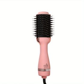 3-in-1 Hair Dryer Brush - Straighten and Style Your Hair with Hot Air Brush - Perfect for Damage-Free Hair Care (Color: Pink)