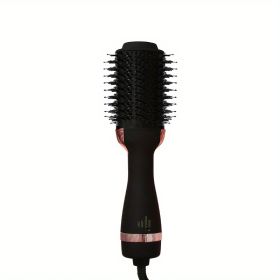 3-in-1 Hair Dryer Brush - Straighten and Style Your Hair with Hot Air Brush - Perfect for Damage-Free Hair Care (Color: Black)